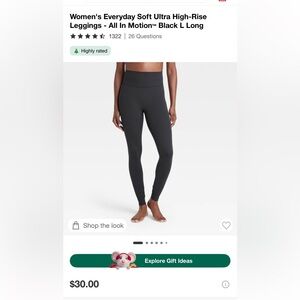 All in Motion Black Women's Leggings